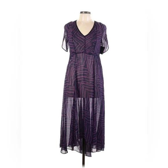 Linda Allard Ellen Tracy Sheer Midi Dress - Size L - NWT - Picture 3 of 4